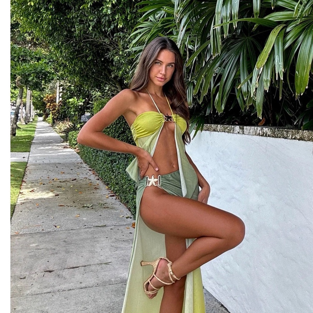 Fashion Nova Green Ombre Dress